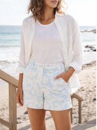 Derek Lam 10 Crosby Anora Shorts in blue multi - women's shorts