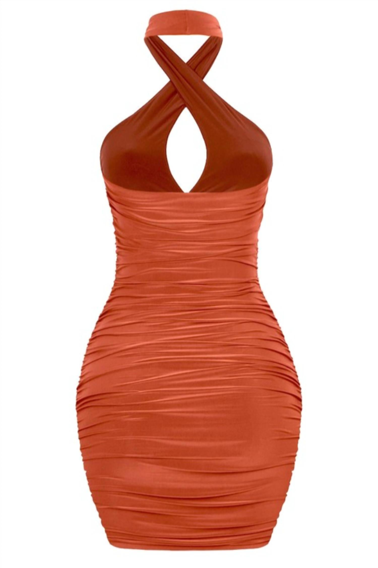 Keyhole Halter Mini Dress