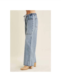 In February - Ease And Grace Washed Oversized Wide Leg Denim Jeans