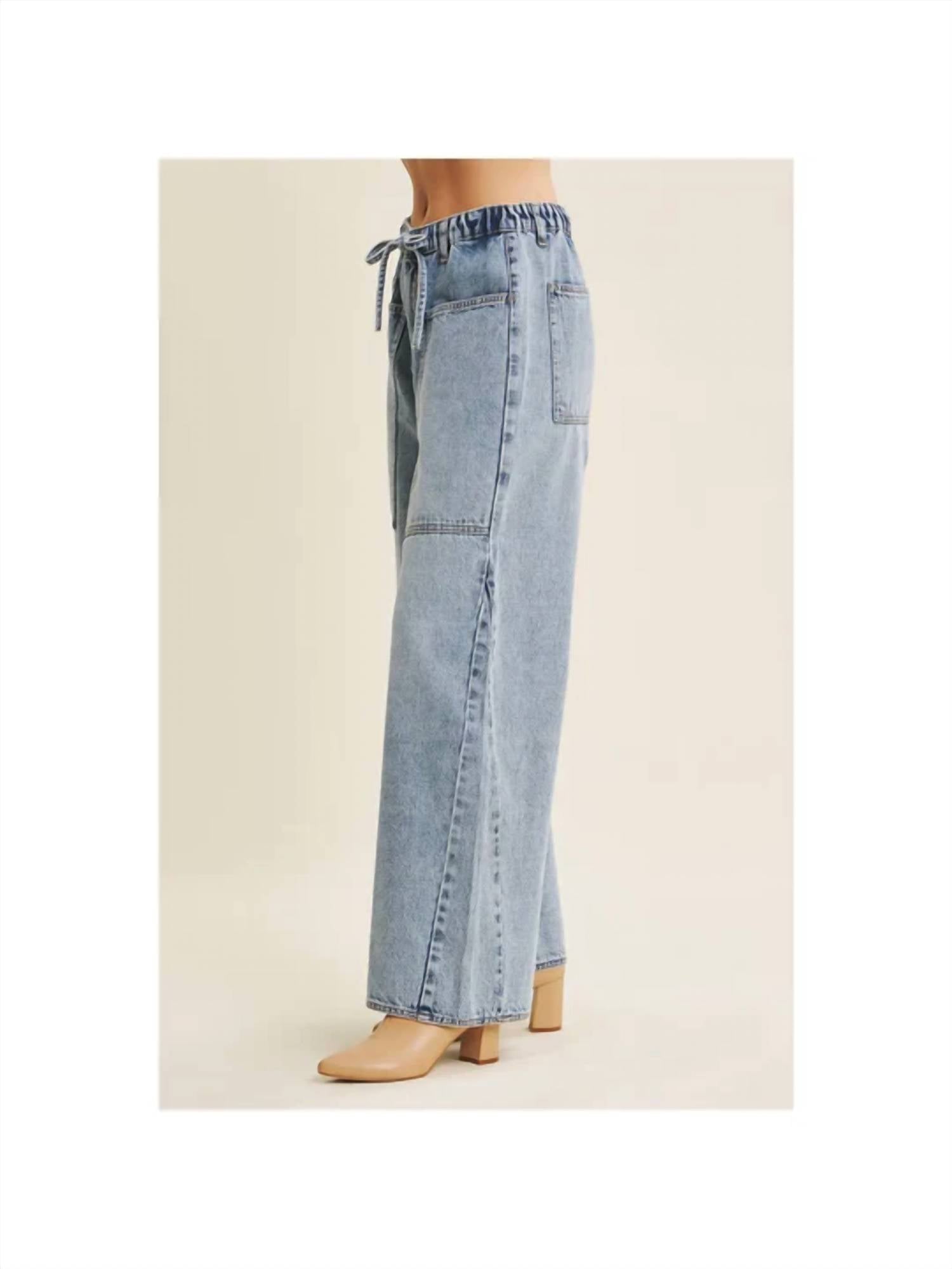 In February - Ease And Grace Washed Oversized Wide Leg Denim Jeans