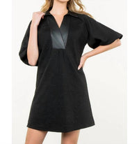 Thml - Puff Sleeve Textured Midi Dress