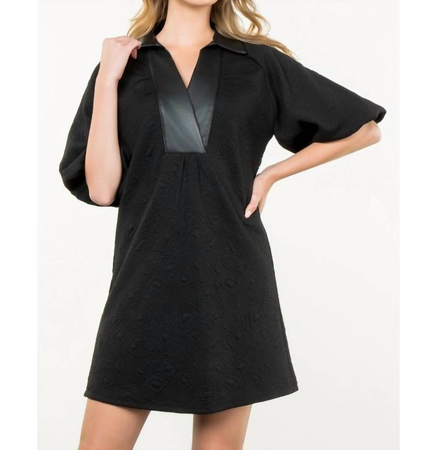 Thml - Puff Sleeve Textured Midi Dress
