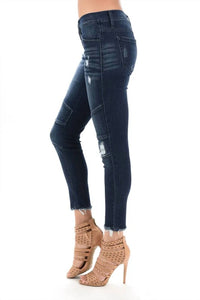 Kancan - Chloe Low Rise Motto Ankle Skinny Jeans