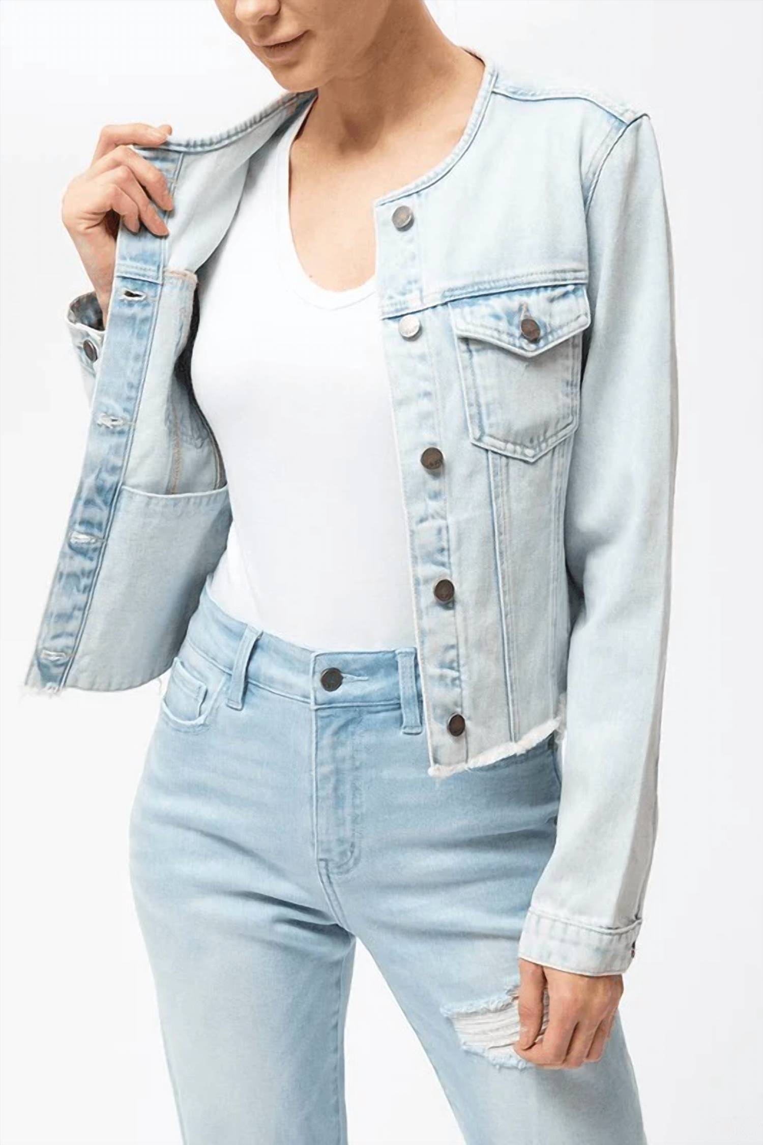 Nature Denim - Back Detail Fringe Denim Jacket