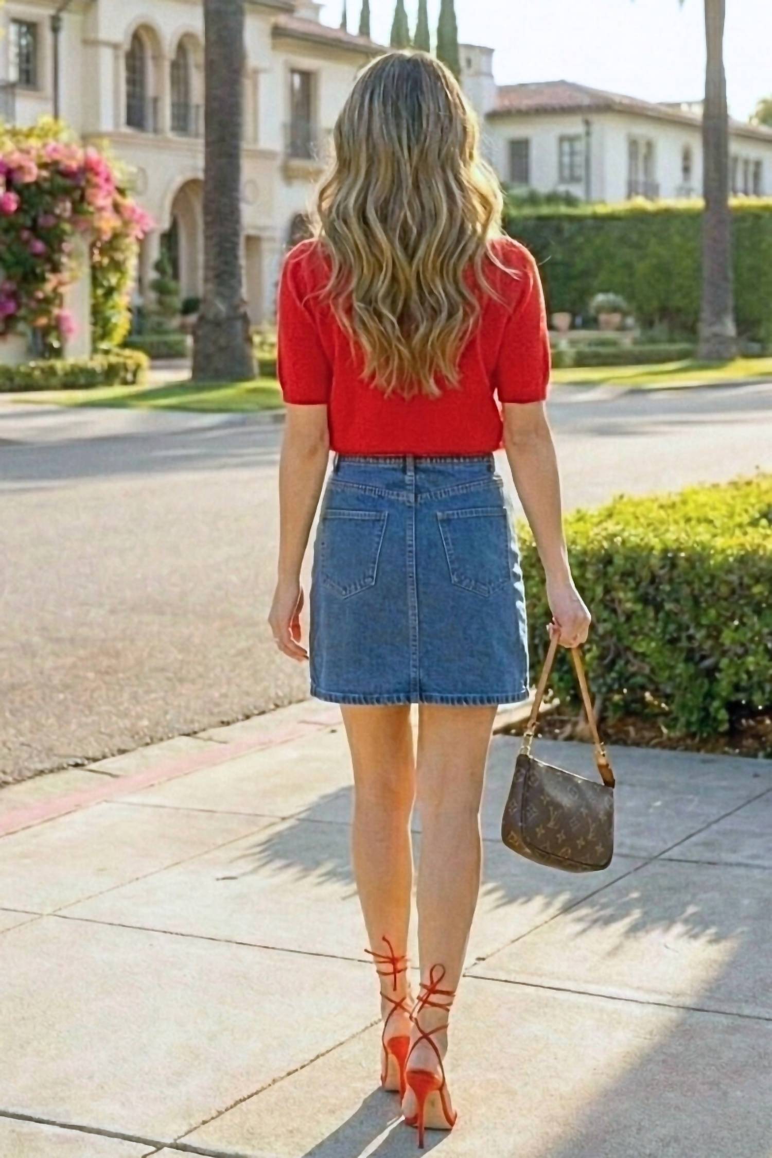 Vine & Love - Sweetheart Embroidery Short Sleeve Knitted Top