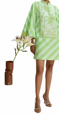 Verandah - Hand Beaded Kaftan Mini Dress