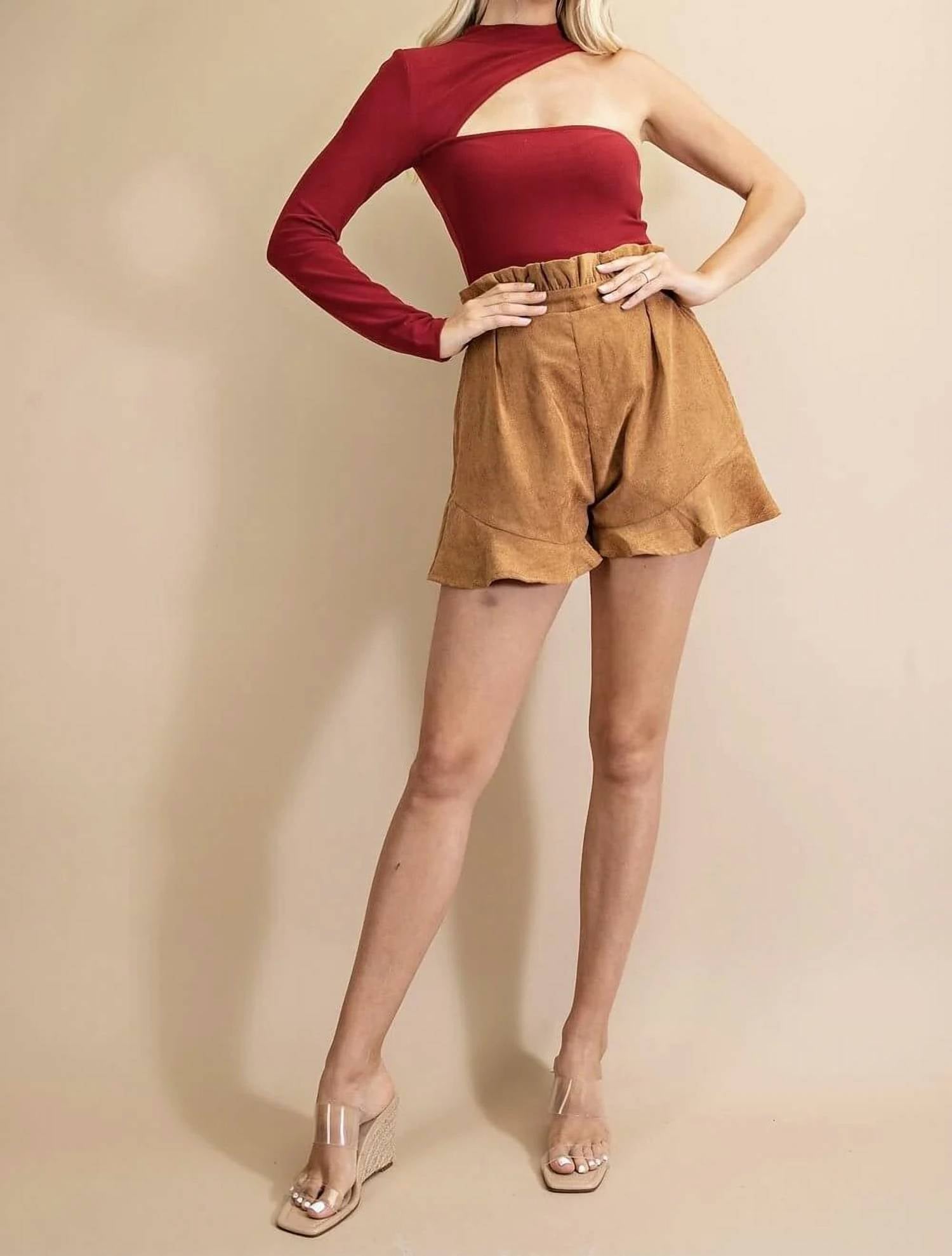 Glam - Alyssa One Shoulder Cut Out Bodysuit