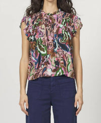 Another Love Camryn Ruffled Top in twilight paisley - women's blouse