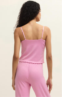 Z Supply Heart Felt Cami Top in pink crush - women's shirt - detail view