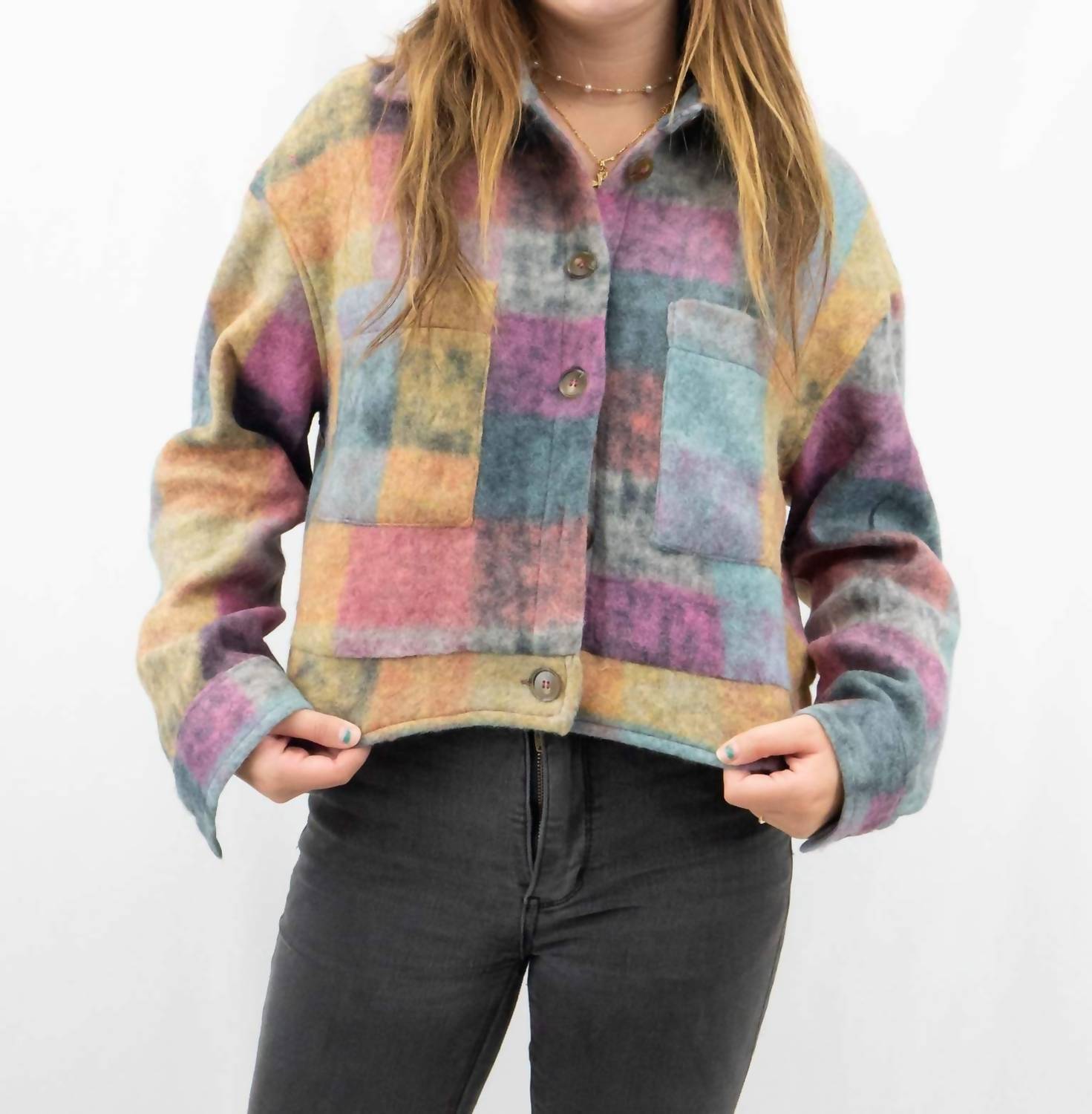 Anniewear - Flannel Cropped Shacket
