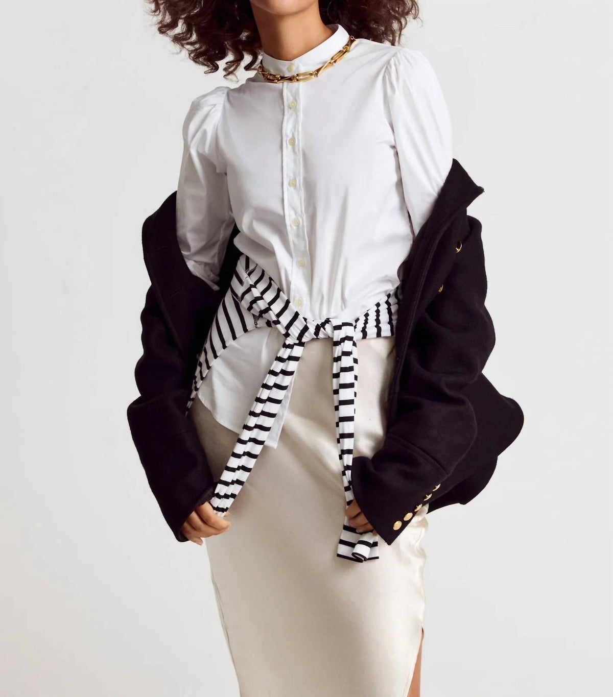 The Shirt - Puffed Shoulder Button Down Shirt