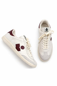 ISABEL MARANT Women's Bryce Sneaker in ecru burgundy - women's sneaker - alternate view