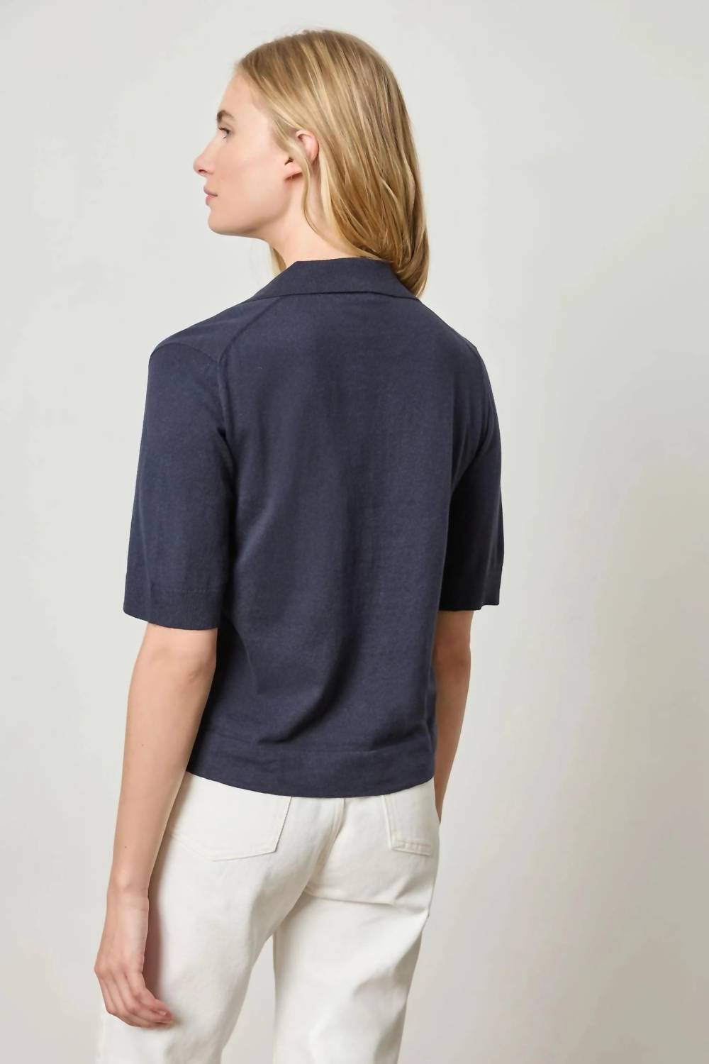 Lilla P - Elbow Sleeve Polo Sweater