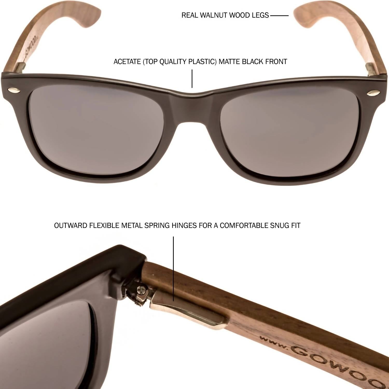 Gowood - Men's Walnut Wood Polarized Sunglasses