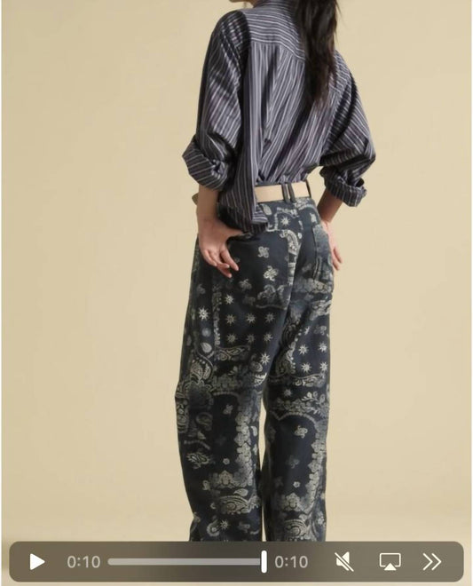 Free People - GOOD LUCK PRINTED BARREL PANT