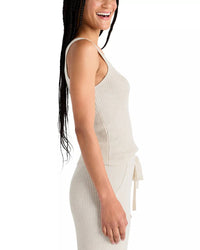 Splendid Georgie Ribbed Tank in pale oak heather - women's shirt - alternate view