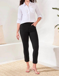 MB by Tribal Flatten It Pull-on Ankle Pant in black - women's pants