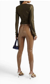 Alice + Olivia - Women's Leather Leggings