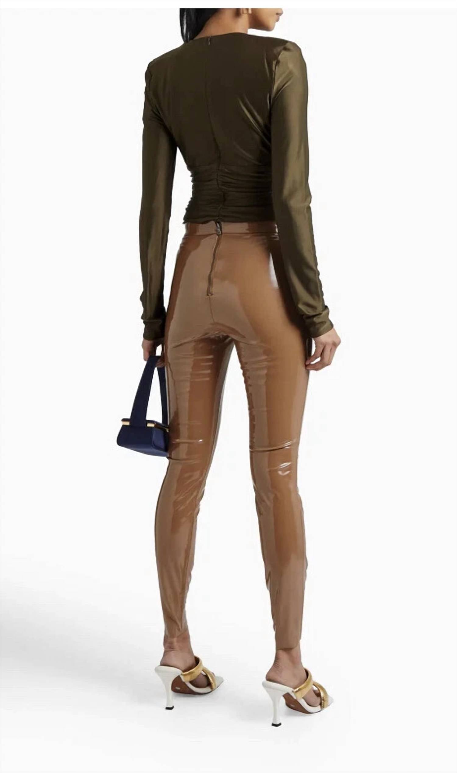 Alice + Olivia - Women's Leather Leggings
