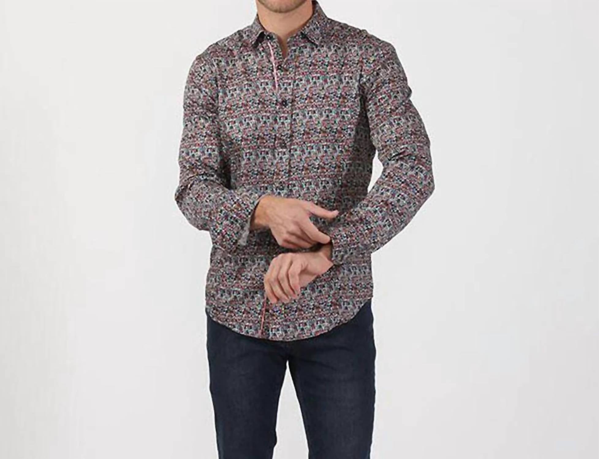 Eight X - Portrait Print Button Down Shirt