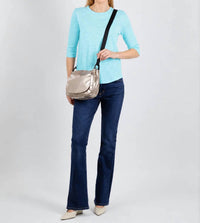 Elliott Lauren - Caroline Crewneck Tee With Rib Sleeve And Gusset