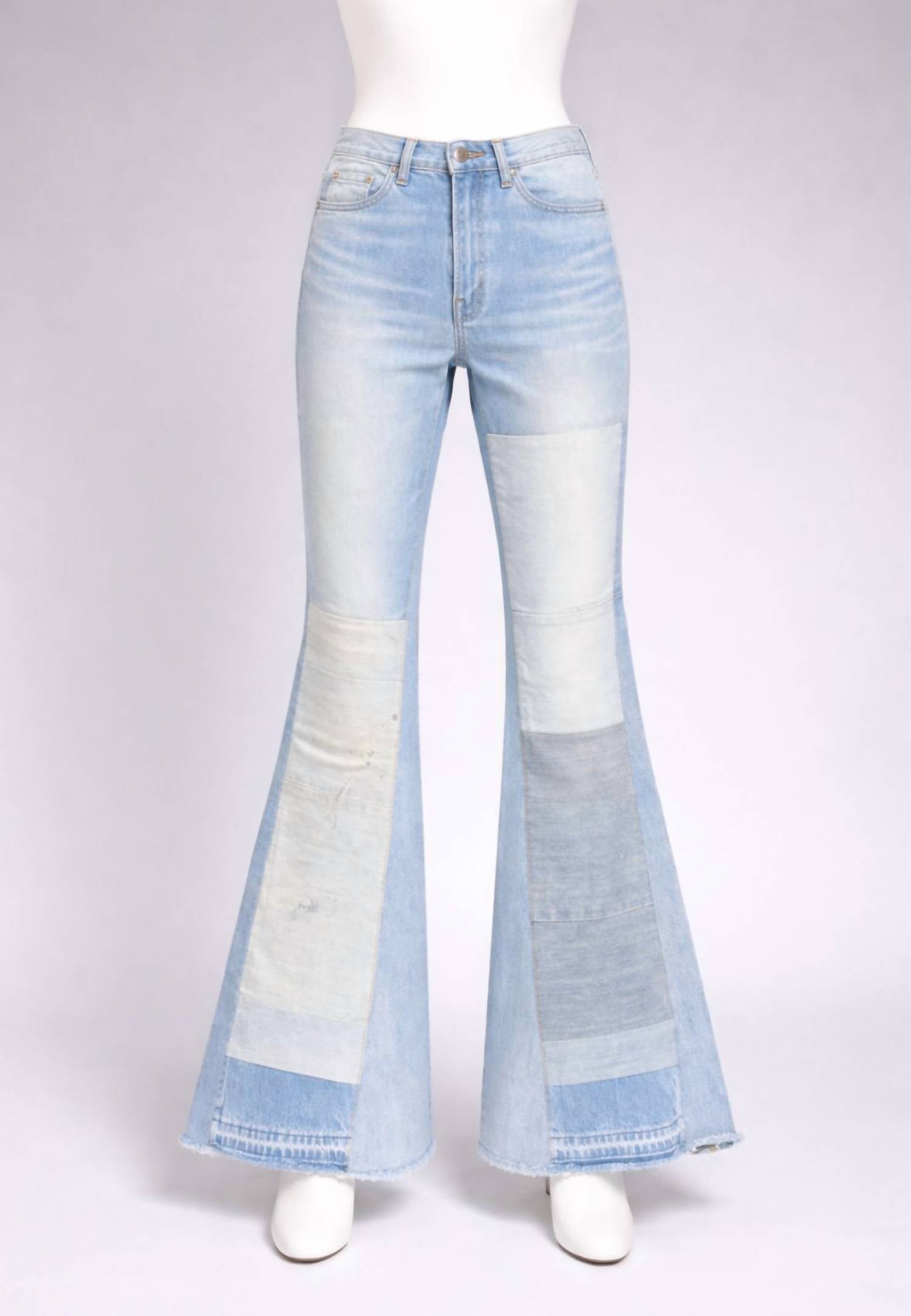 Amiri Women's Reconstructed Flare Jeans in multi indigo - women's jeans