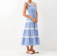 Karen Kane - Stripe Sleeveless Tiered Midi Dress
