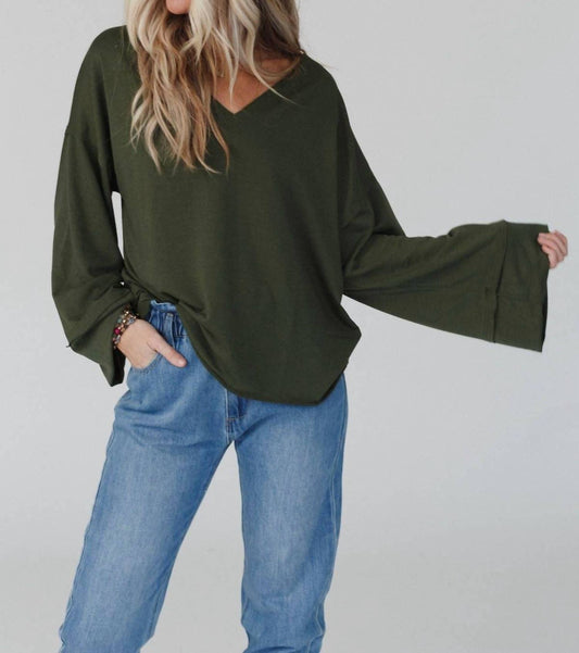 Three Bird Nest - Love It V Neckline Sweater Top