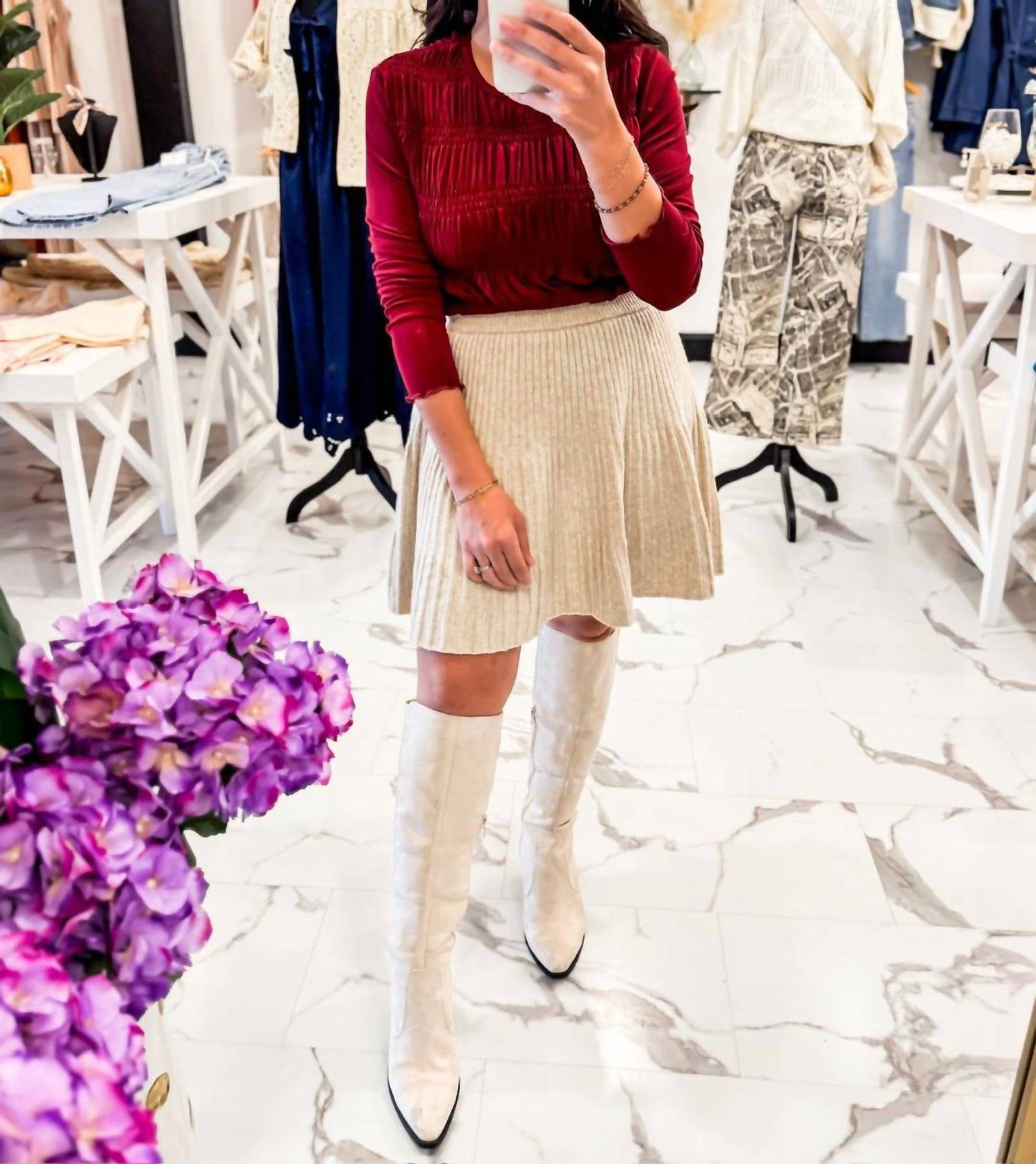 Sunday Edition - Women's Biscotti Ribbed Mini Skirt
