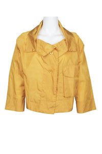 Why Dress - Women's High Neck Collared Button Pocket Jacket