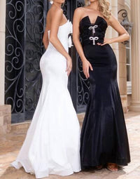 PORTIA&SCARLETT Bow-detailed Strapless Prom Gown in black - women's dress - view 4