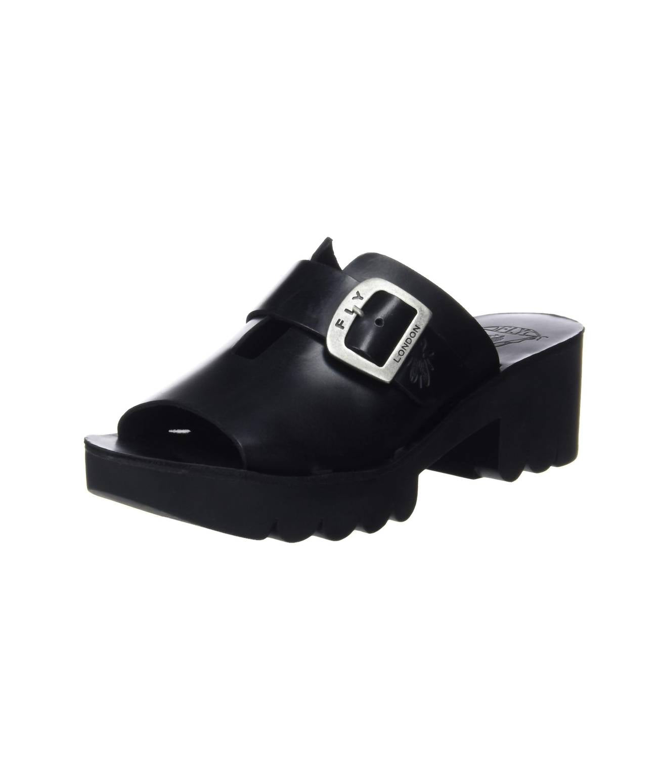 FLY LONDON Women's Cozy Heeled Sandals in black - women's sandal
