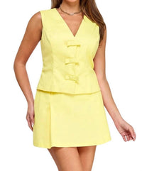 Milk & Honey - Karla Bow Detail Vest & Skort Set