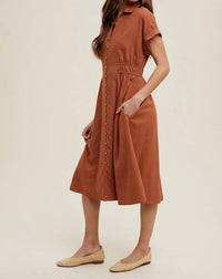 Wishlist - Collared Button Up Midi Dress