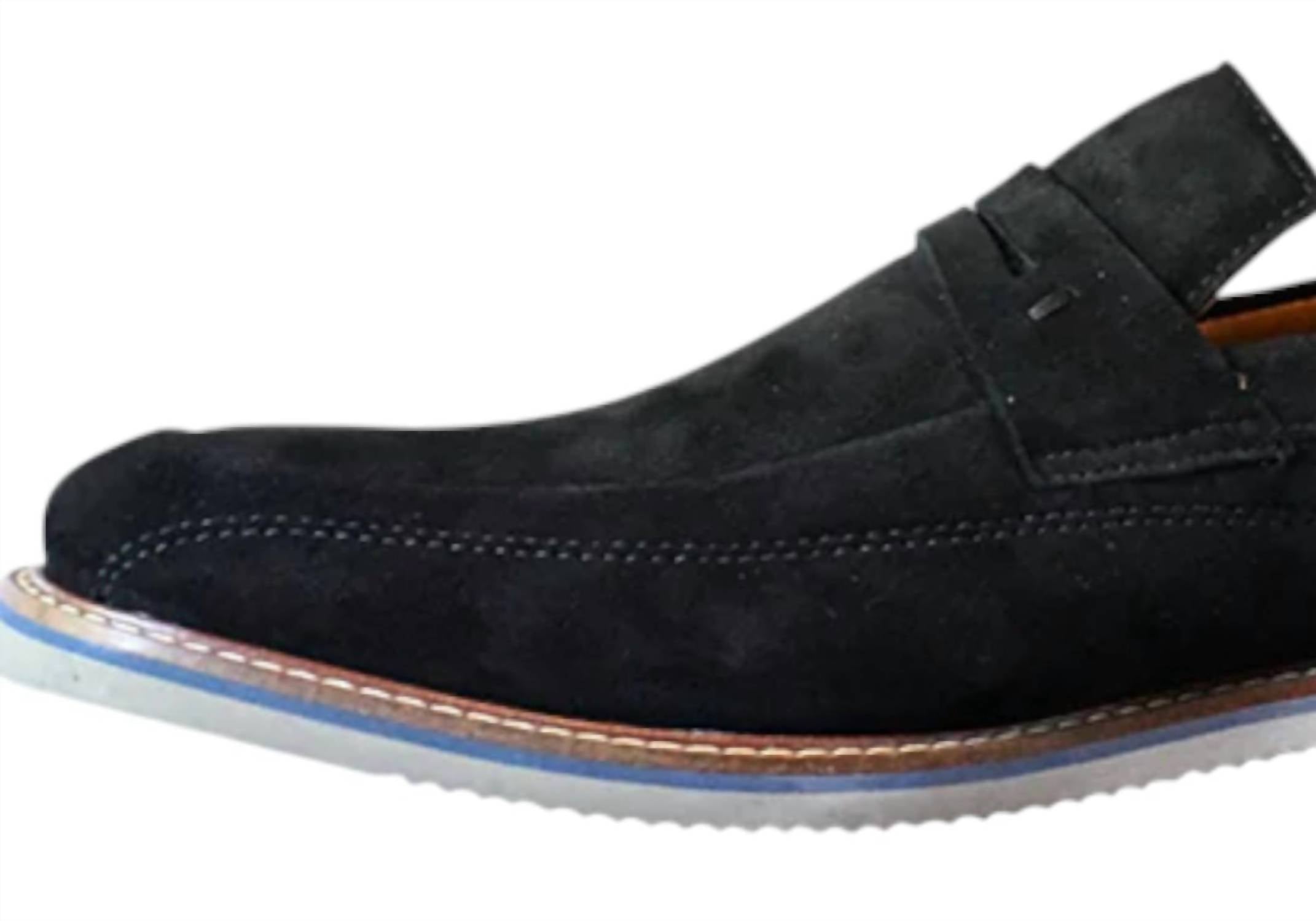 Artelio Men's Amalfi Loafer in black suede - men's loafer - detail view