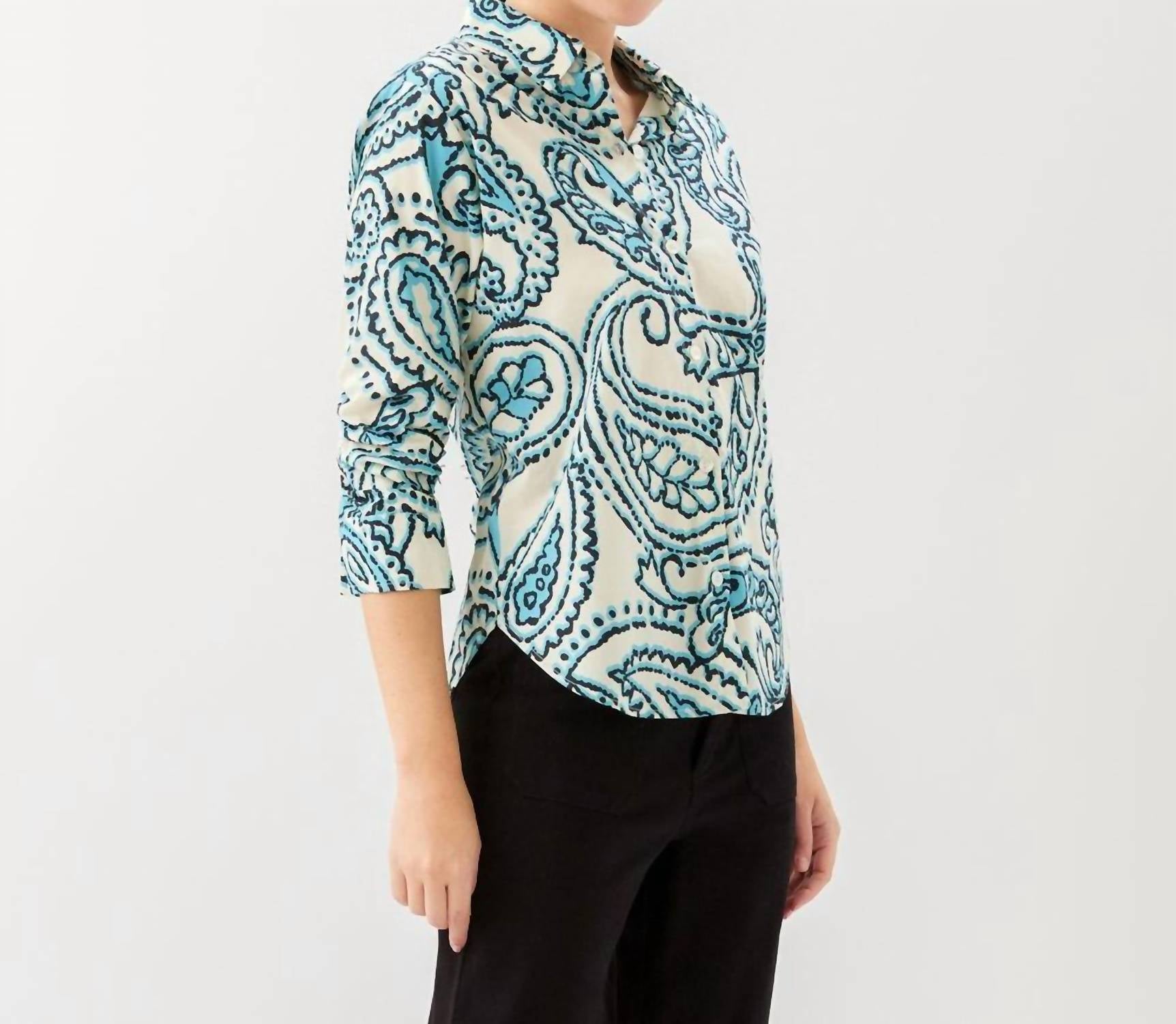 Karen Kane - Ruched Sleeve Button-up Shirt - Petite