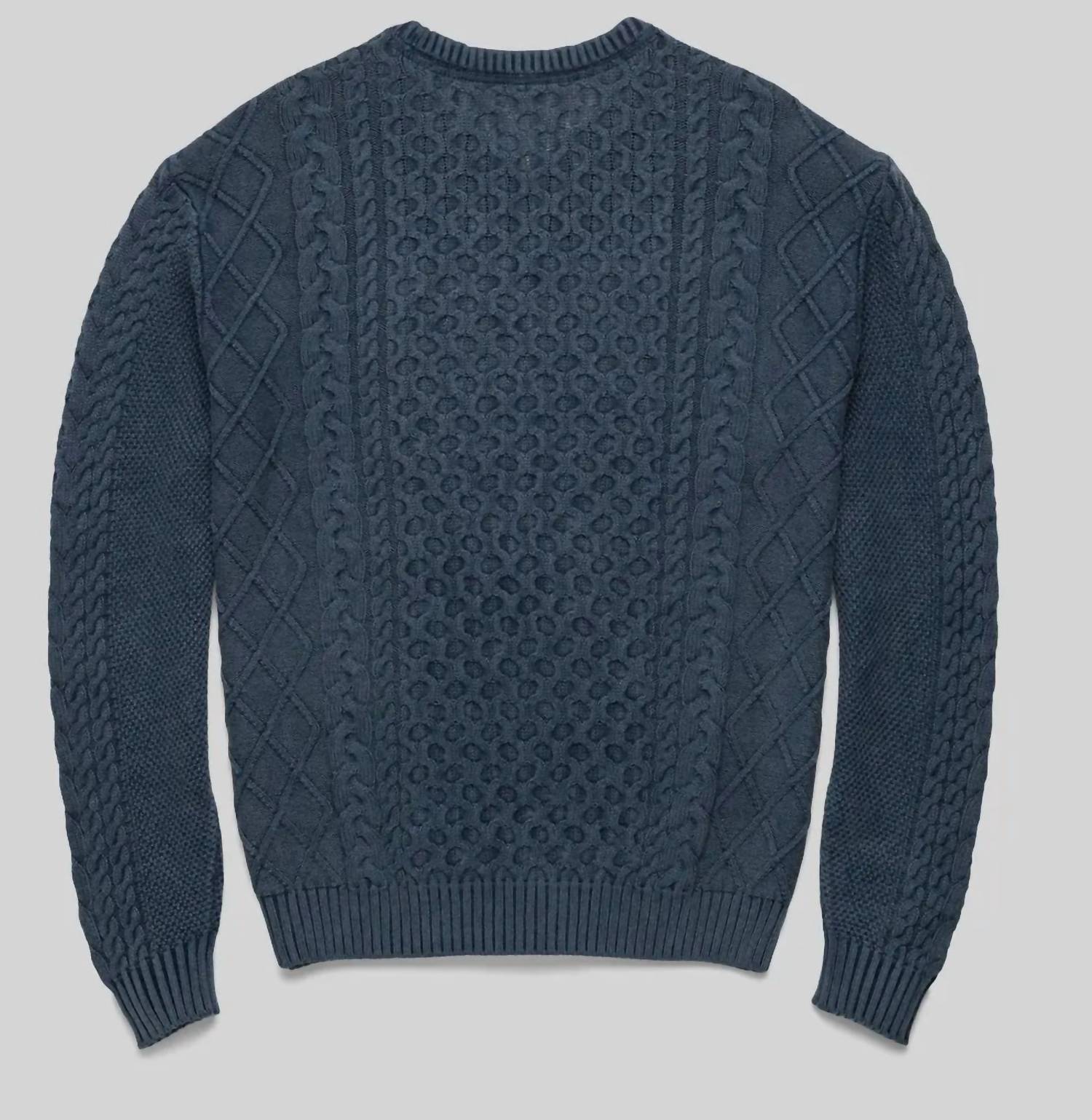 Surfside Supply Men's Edward Eddie Knit Sweater in oceana - men's sweater - detail view