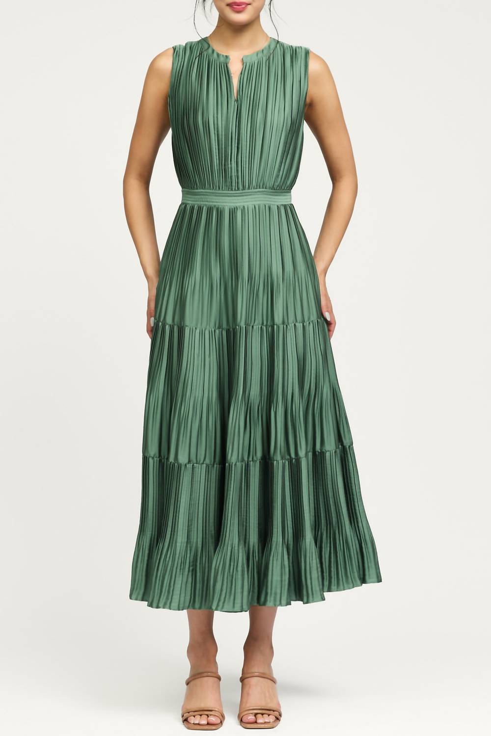 Current Air - Bethany Pleated Tiered Dress
