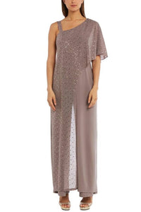 R&M Richards - Metallic Overlay Evening Jumpsuit