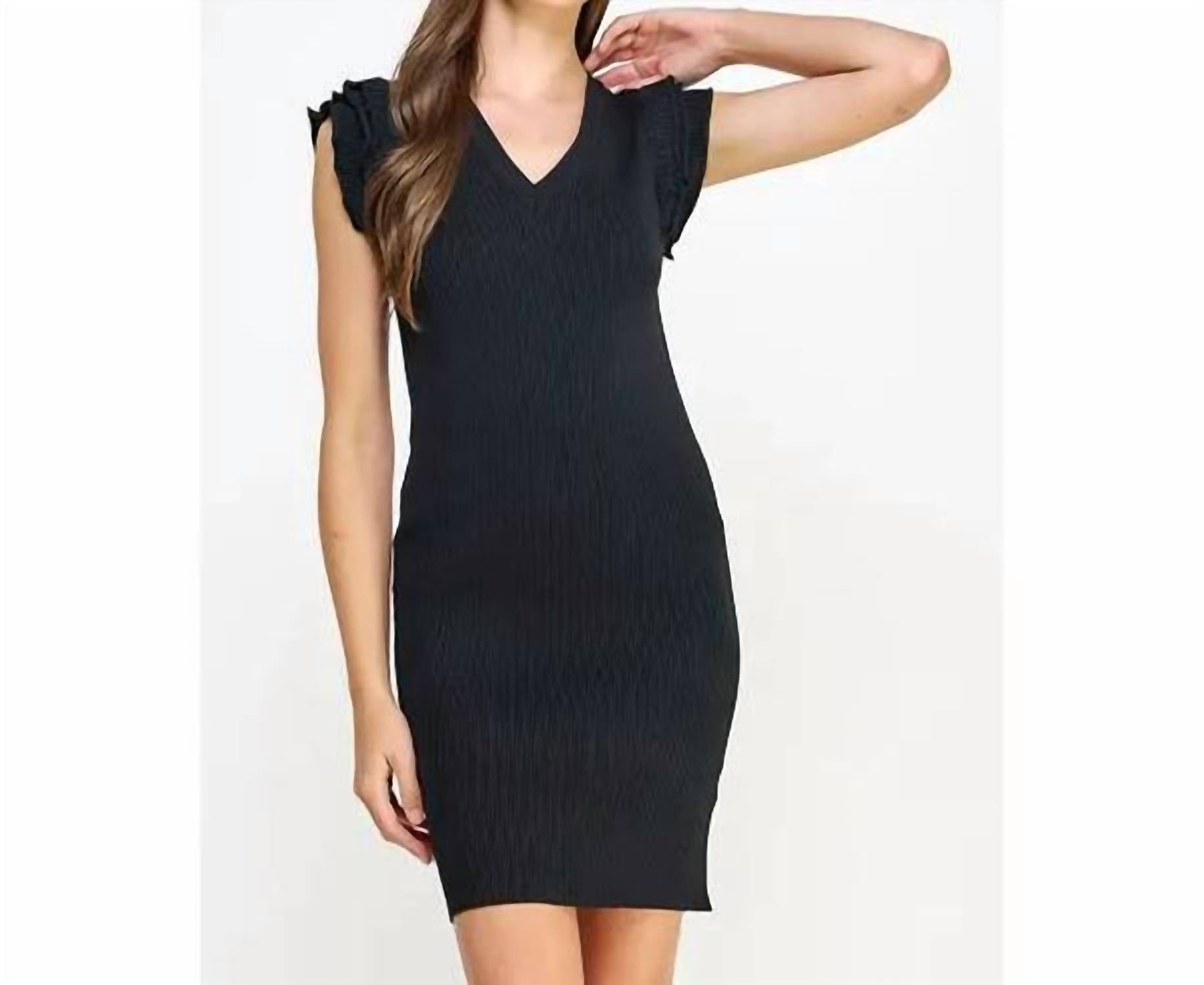 Strut & Bolt - Ribbed Dress With Shoulder Detail