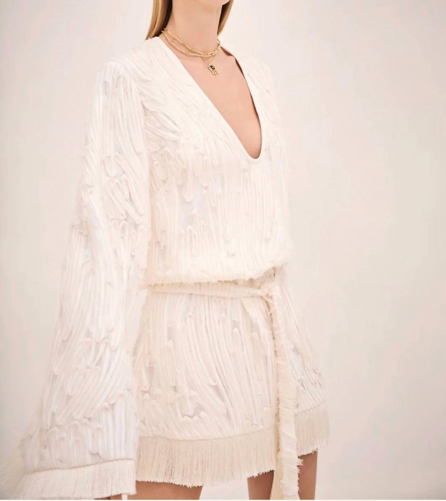 ALEXIS Jen Long Sleeve Mini Dress in ivory - women's dress - alternate view