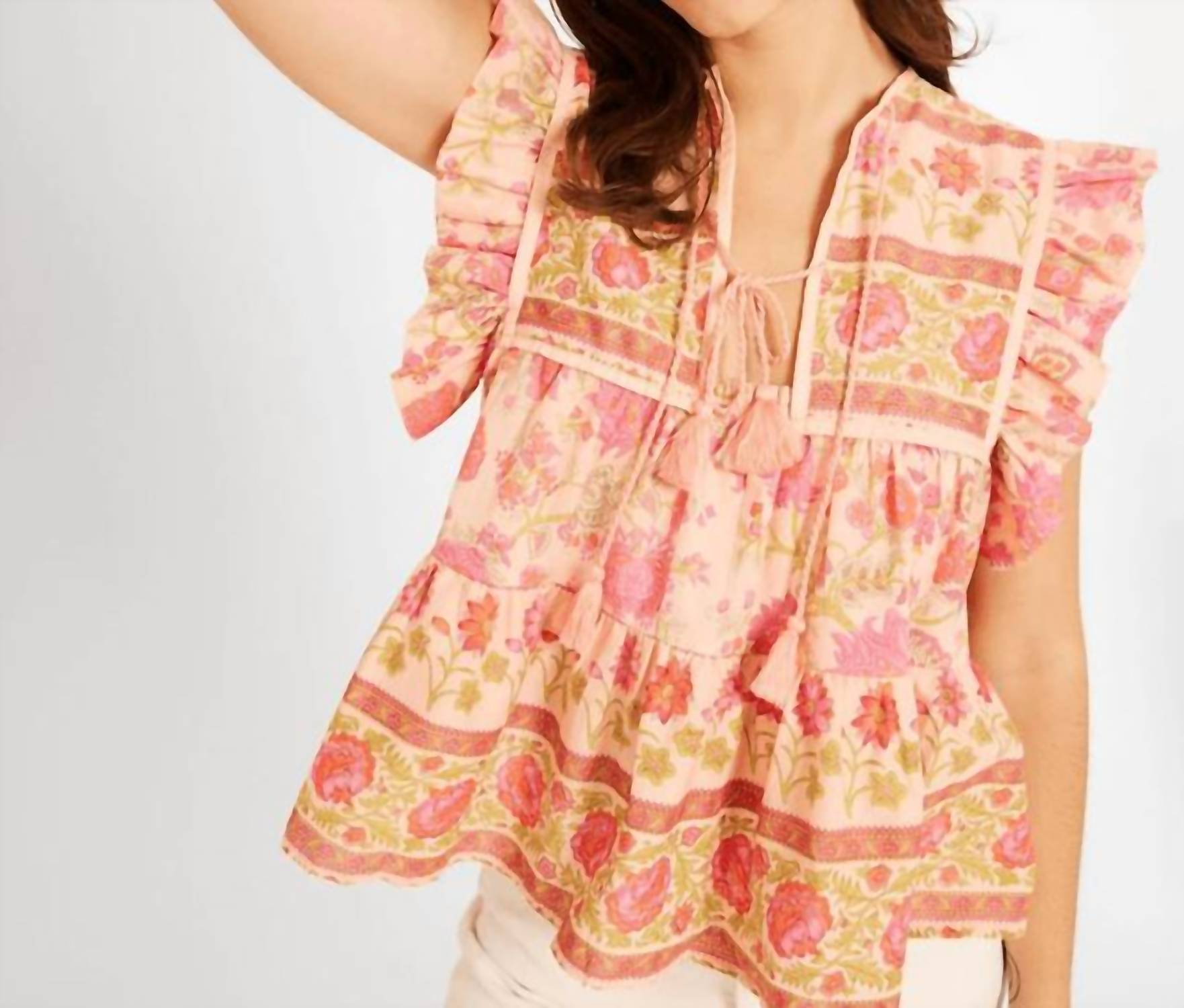 Mille - Chelsea Flowing Fringe Tie Tank Top