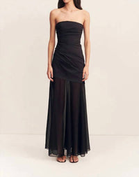Shona Joy Blainey Strapless Draped Maxi Dress in black - women's dress
