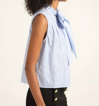 Derek Lam 10 Crosby - Aviana Lurex Stripe Poplin Sleeveless Top