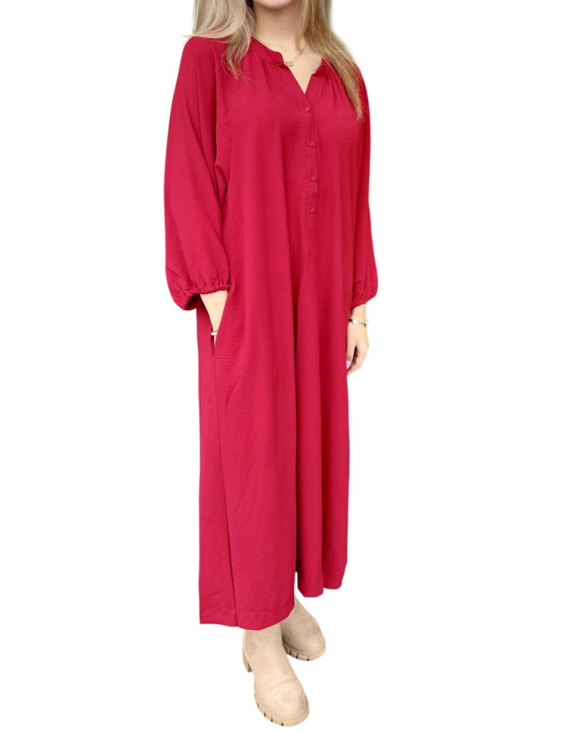 Vanilla Monkey Fresca Midi Dress in crimson - women's dress