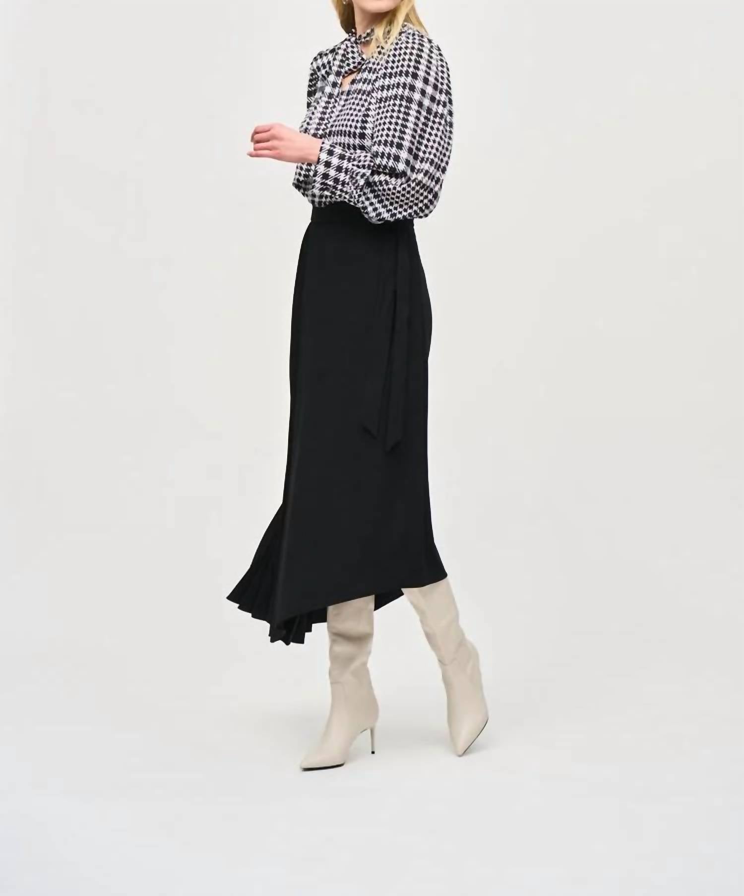 Joseph Ribkoff - Georgia Georgette Plaid Puff Sleeve Top