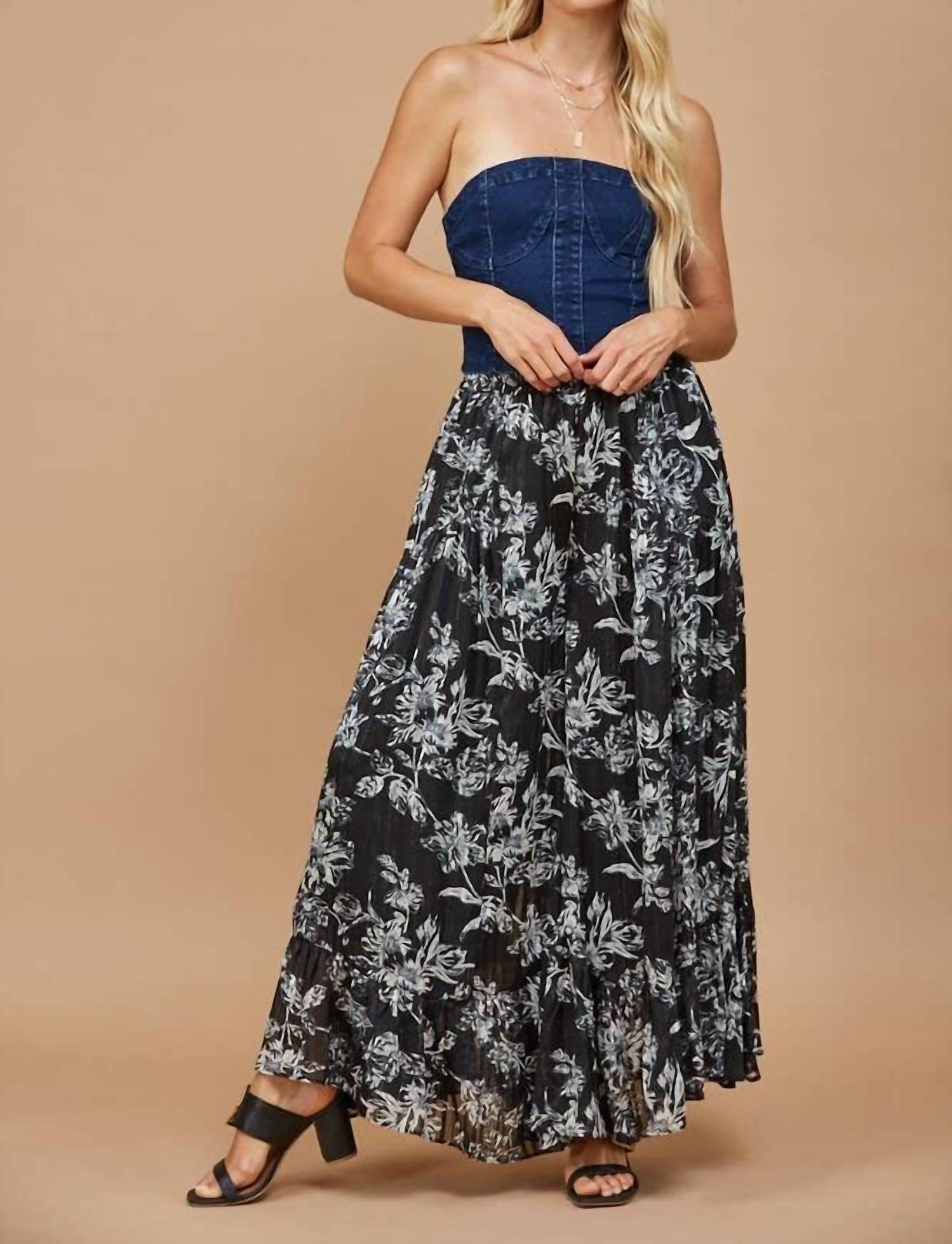Wisteria Lane - BUSTIER CROPPED DENIM TOP