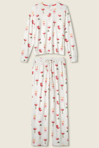 PJ Salvage Let’s Get Toasty Luxe Butter Jersey PJ SET in ivory - women's intimate - detail view