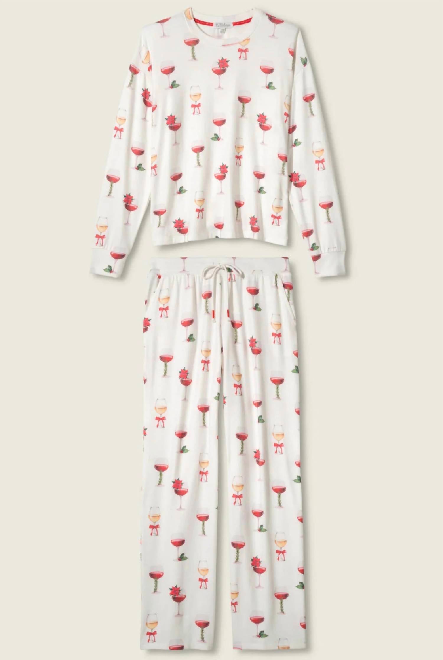 PJ Salvage Let’s Get Toasty Luxe Butter Jersey PJ SET in ivory - women's intimate - detail view
