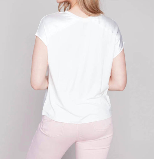 Charlie B - V Neck Short Sleeve Top